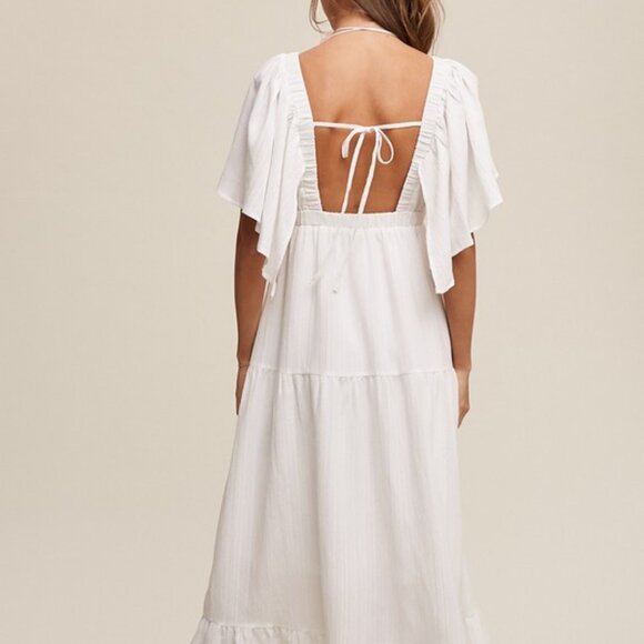 Elegant White Maxi Dress for Women – Flowy, Formal & Summer Beach Events - Picture 5 of 5